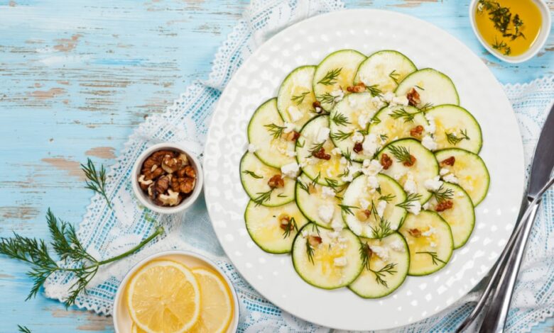 Receta de carpaccio de calabacín con almendras fácil de preparar 1