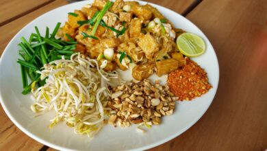 Pad thai con fideos de arroz y tofu 5