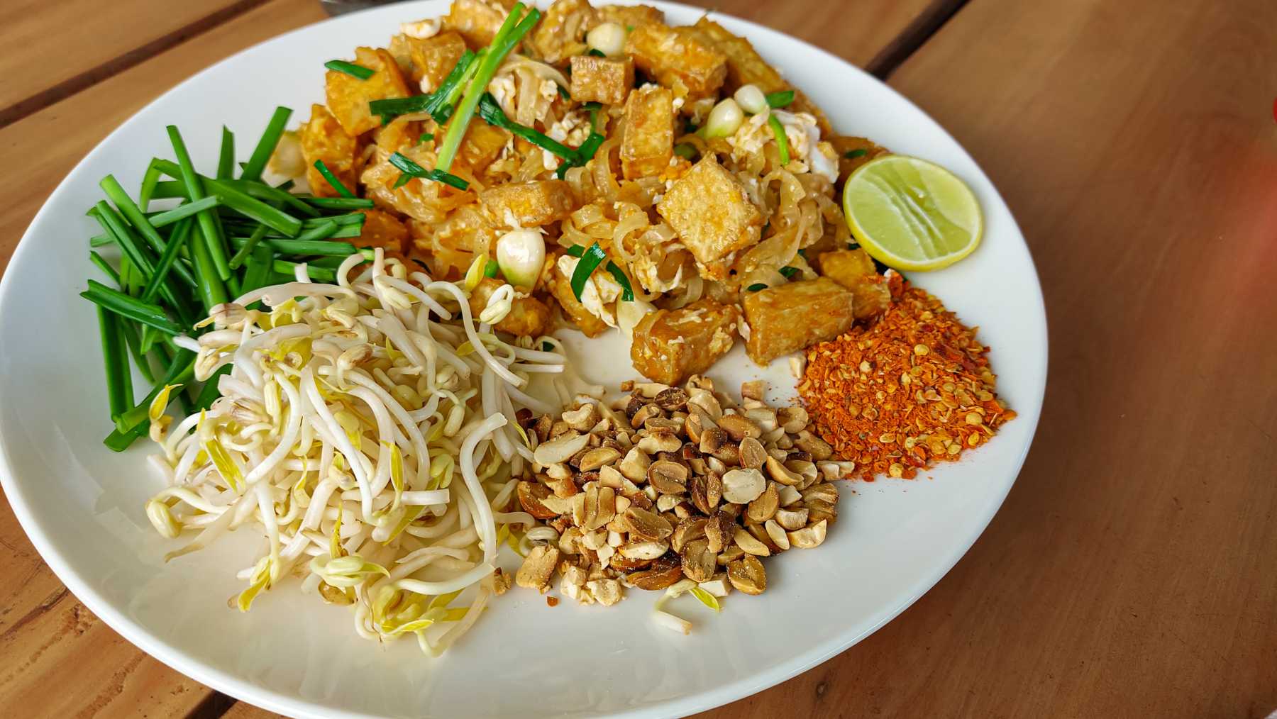 Pad thai con fideos de arroz y tofu 4