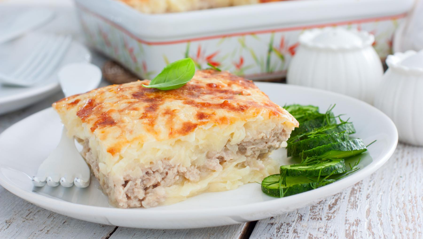 pastel de carne jugoso con puré de coliflor 4