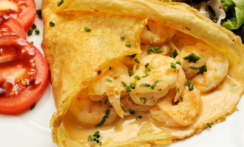 Receta de Crepes con gambas y pollo fáciles de preparar 1