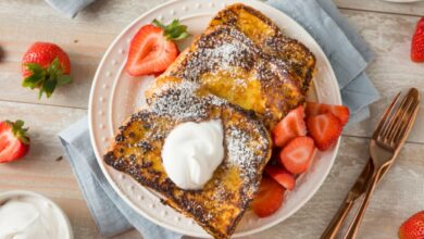 Receta de torrija de brioche con crema de almendras 2