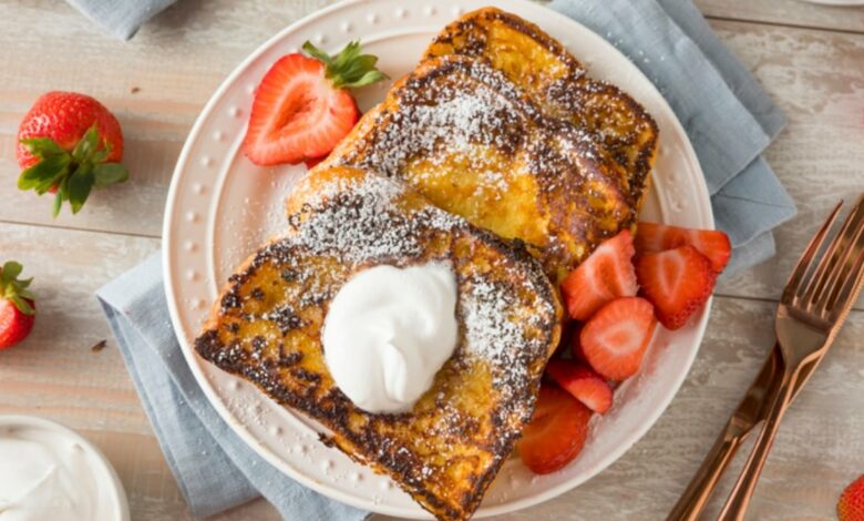 Receta de torrija de brioche con crema de almendras 1