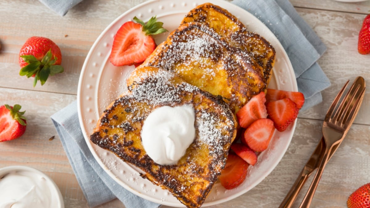 Receta de torrija de brioche con crema de almendras 4