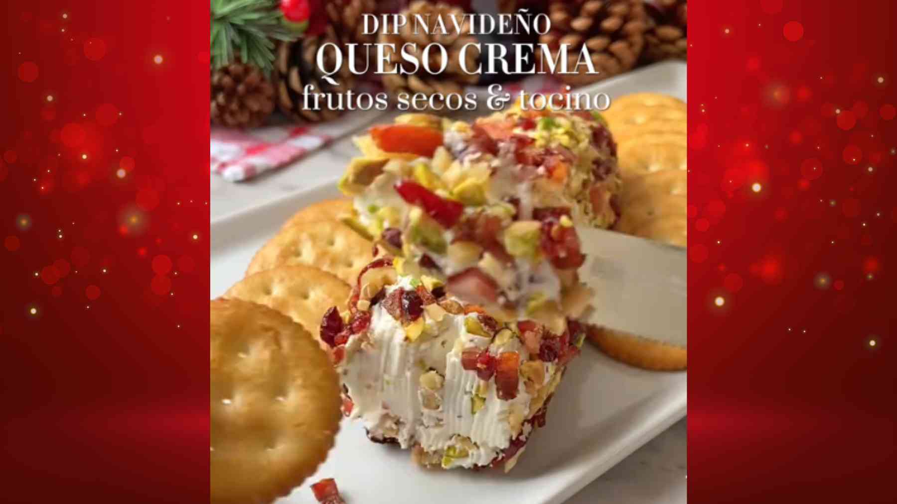 rulo de queso crema con frutos secos y tocino 4